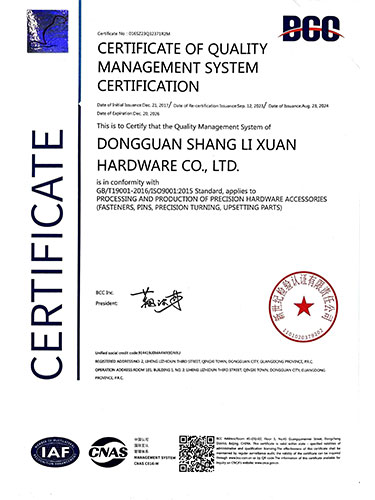 质量体系认证证书（中...